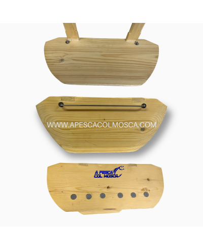 Barchino divergente artigianale con piombi incassati nel legno