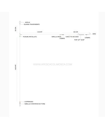 A pesca col mosca Trave completo di terminale per serra - A Pesca Col Mosca