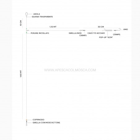 Trave completo di terminale per serra - A Pesca Col Mosca
