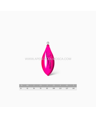 Piombo M2 Fishing XR Plastificato con girella Fuxia Fosfo