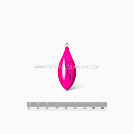 Piombo M2 Fishing XR Plastificato con girella Fuxia Fosfo