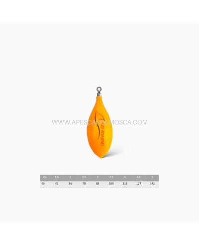 Piombo M2 Fishing XR Plastificato con girella Arancio Fosfo