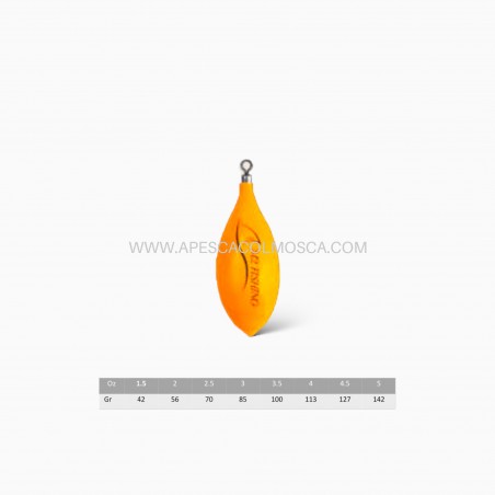 Piombo M2 Fishing XR Plastificato con girella Arancio Fosfo
