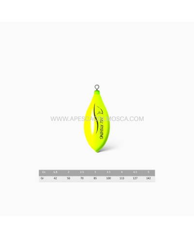 Piombo M2 Fishing XR Plastificato con girella Giallo Fosfo