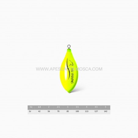 Piombo M2 Fishing XR Plastificato con girella Giallo Fosfo