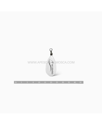 Piombo M2 Fishing a pera plastificato con girella Bianco Normale