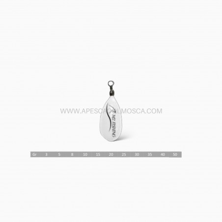 Piombo M2 Fishing a pera plastificato con girella Bianco Normale