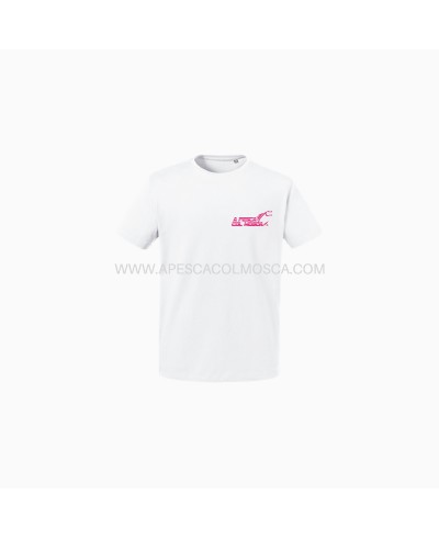 T-Shirt A pesca col Mosca Bianca scritta Rosa