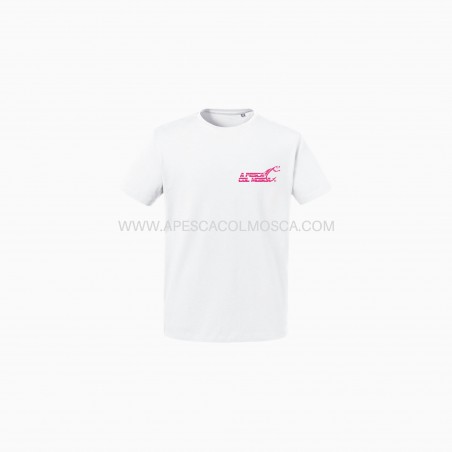 T-Shirt A pesca col Mosca Bianca scritta Rosa